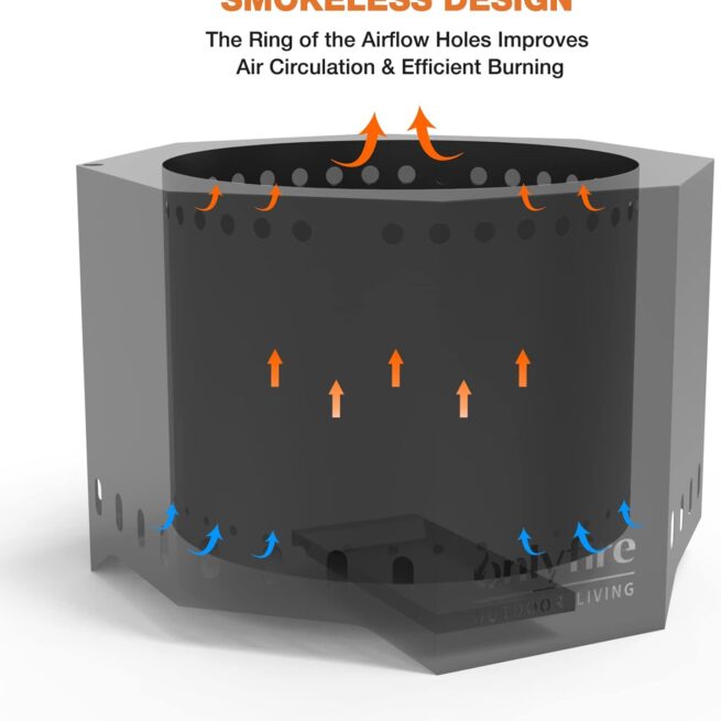 Onlyfire 26 Smokeless Fire Pit with Ash Pan - Outdoor Bonfire