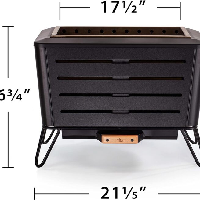 TIKI Brand Retreat Smokeless Fire Pit: Stainless Steel, Compact Design - Black