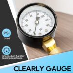 RV Water Pressure Regulator Valve - Brass, Lead-Free, Adjustable with Gauge