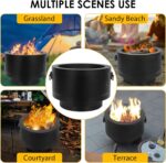 STBoo Smokeless Fire Pit: 20x14" Portable Wood Fireplace - Black