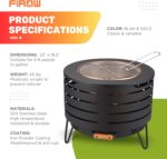 23" Smokeless Fire Pit: Outdoor with Ash Pan - Camping, Bonfire - Cover, Poker