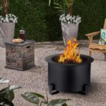 TITIMO 21.5 Inch Smokeless Fire Pit Metal Steel with Accessories