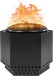 23.5" Matte Black Smokeless Firepit w/ Accessories: Spark Screen, Base Stand & Cover
