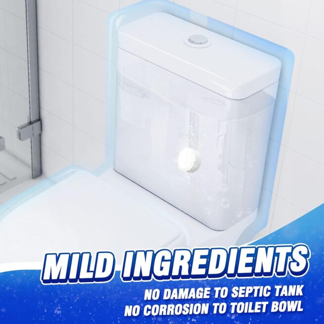 Vacplus Toilet Bowl Cleaner Tablets 20 Pack: Bleach Automatic Cleaners