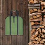 Canvas Firewood Carrier Bag | Log Tote for Fireplace & Camping (Army Green)