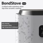 Mini Tabletop Fire Pit - Smokeless Outdoor Patio, Stainless Steel, White