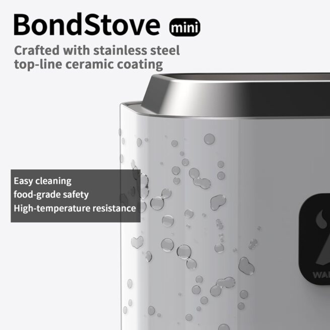 Mini Tabletop Fire Pit - Smokeless Outdoor Patio, Stainless Steel, White