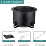 TITIMO 21.5 Inch Smokeless Fire Pit Metal Steel with Accessories