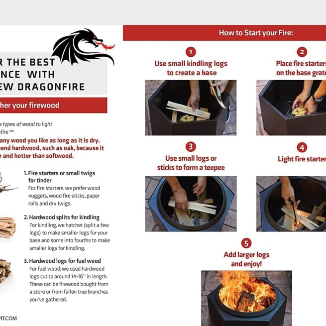 23.5" Matte Black Smokeless Firepit w/ Accessories: Spark Screen, Base Stand & Cover