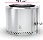 19.5" Stainless Steel Smokeless Fire Pit for Outdoor Camping & Bonfire