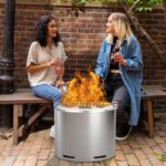 Hykolity 19" Stainless Steel Fire Pit with Cooking Grate & Removable Ash Pan