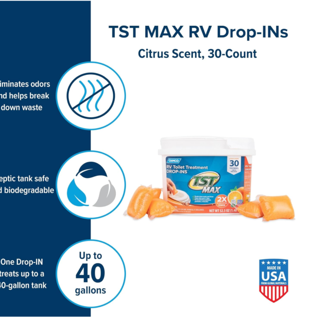 Camco RV Toilet Drop-Ins: Odor Control & Waste Breakdown (Septic Safe, 30)