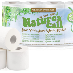 Nature's Call Bamboo Toilet Paper - Soft 2-Ply RV, Boat, Home Use (8 Rolls)