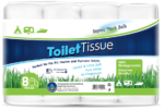 Biodegradable RV Toilet Paper: 2-Ply, 8 Rolls, 500 Sheets - Septic Tank Safe