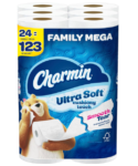 Charmin Ultra Soft Toilet Paper: 24 Mega Rolls = 123 Regular Rolls
