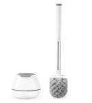 BOOMJOY Toilet Brush Set: Cleaner & Scrubber with Tweezers - White