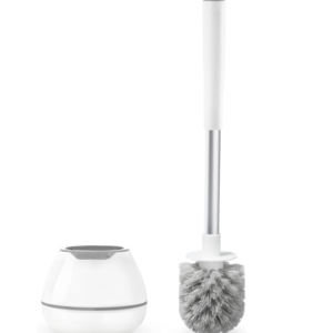 BOOMJOY Toilet Brush Set: Cleaner & Scrubber with Tweezers - White