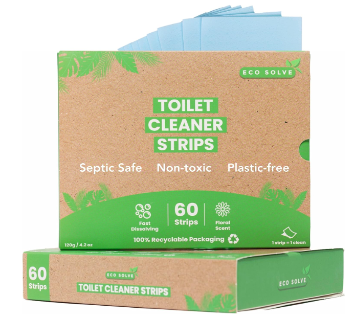 Toilet Bowl Cleaner Strips: 60 Count, Eco-friendly, Non-toxic, Septic Safe