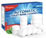 Vacplus Toilet Bowl Cleaner Tablets 20 Pack: Bleach Automatic Cleaners
