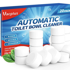 Vacplus Toilet Bowl Cleaner Tablets 20 Pack: Bleach Automatic Cleaners