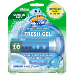 Scrubbing Bubbles Toilet Gel Stamps: Rainshower Scent, 1 Dispenser + 6 Stamps