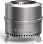 TURBRO 19" Smokeless Fire Pit: Stainless Steel Camping Stove with Stand & Ash Pan