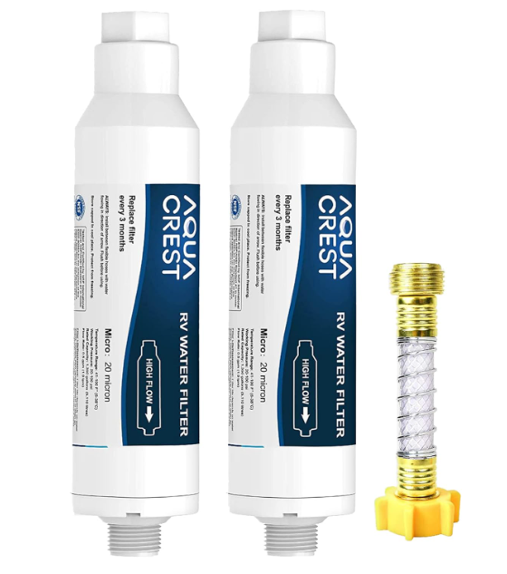 AQUA CREST RV Inline Water Filter | NSF Certified, 2 Pack