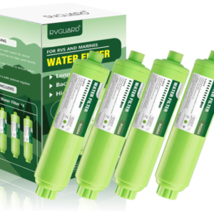 RVGUARD Inline RV Water Filter: NSF Certified, Reduces Odors, Taste, Rust, Chlorine - 4 Pack