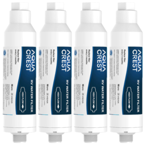 AQUA CREST RV Inline Water Filter | NSF, 4-Pack - Chlorine Reduction