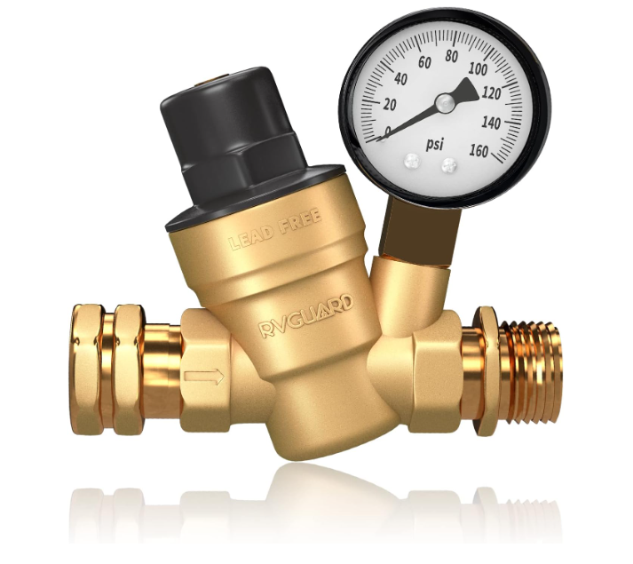 RVGUARD RV Water Pressure Regulator Valve - Brass Lead-Free