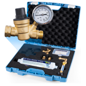 RV Fresh Water Kit: Pressure Regulator, Filter, Splitter, Connector & More