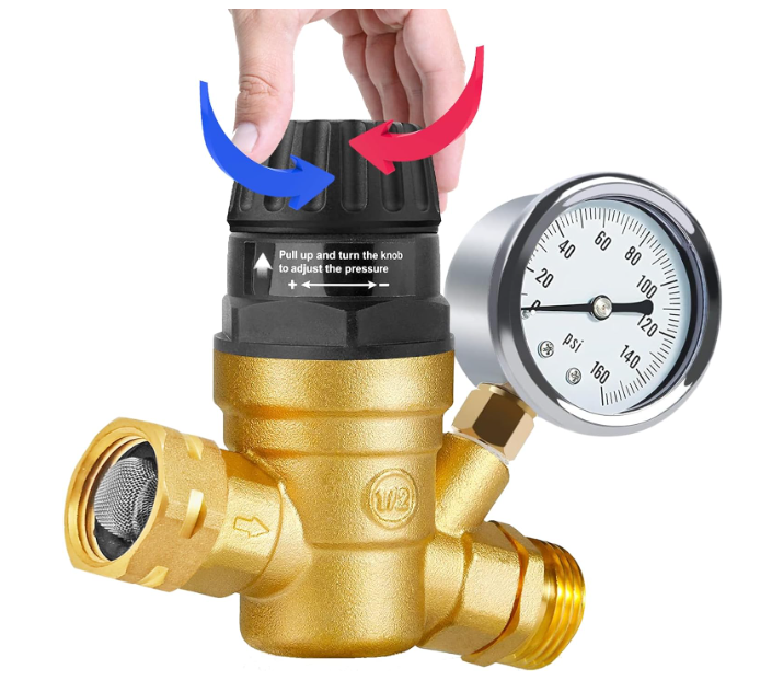 Adjustable RV Water Pressure Regulator - Camper Upgrade