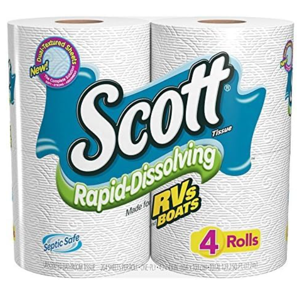 Scott Rapid Dissolve Bath Tissue: 4 Rolls x 24 Packs