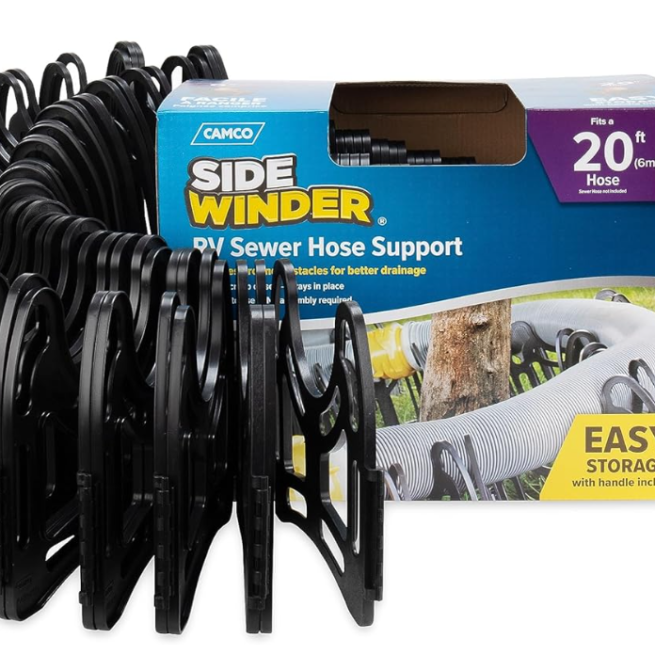 Camco Sidewinder 20-Ft RV Sewer Hose Support | Telescoping Design