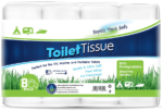 Biodegradable RV Toilet Paper: 2-Ply, 8 Rolls (500 sheets) - Septic Tank Safe