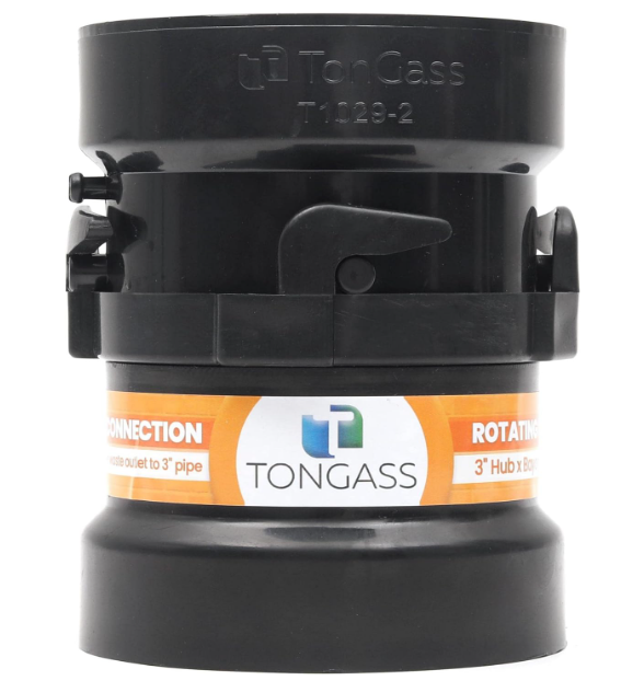 TonGass RV Sewer Hose Fitting Combo Pack - 3" Hub x Bayonet Hooks (2)