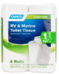 Camco RV Toilet Paper | Biodegradable | 1-Ply, 280 Sheets