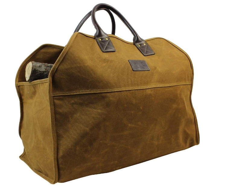 INNO STAGE Heavy Duty Wax Canvas Log Carrier Tote - Durable Firewood Holder