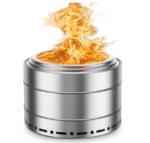 Portable Stainless Steel Fire Pit - Smokeless Outdoor Wood Burning (19 Inch)