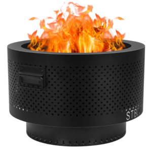 STBoo Smokeless Fire Pit: 20x14" Portable Wood Fireplace - Black