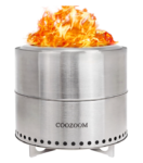 19" Stainless Steel Fire Pit with Stand - Portable, Smokeless Bonfire for Patio and Camping