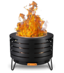 23" Smokeless Fire Pit: Outdoor with Ash Pan - Camping, Bonfire - Cover, Poker