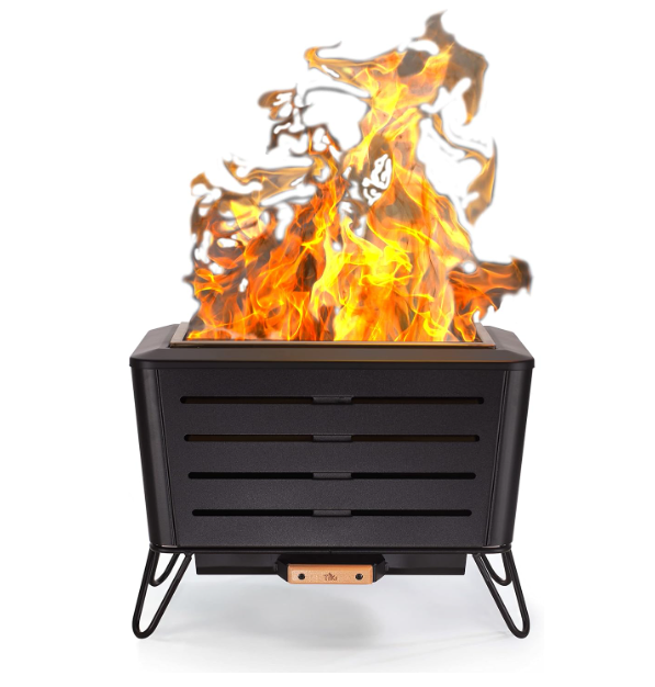 TIKI Brand Retreat Smokeless Fire Pit: Stainless Steel, Compact Design - Black