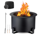 TITIMO 21.5 Inch Smokeless Fire Pit Metal Steel with Accessories