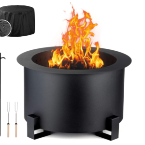 TITIMO 21.5 Inch Smokeless Fire Pit Metal Steel with Accessories