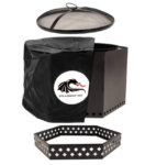 23.5" Matte Black Smokeless Firepit w/ Accessories: Spark Screen, Base Stand & Cover