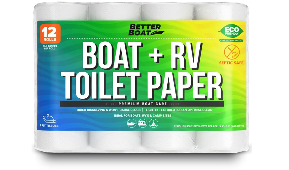 Boat & RV Toilet Paper: Quick Dissolving, Biodegradable 12 Rolls
