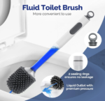 Silicone Toilet Bowl Brush Set: Refillable Handle - Deep Clean Scrubber