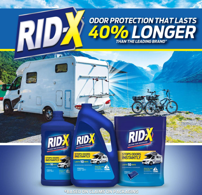 RID-X Holding Tank Deodorizer Pacs - RV, Boats, & Portables, Fresh Scent - 8 Count