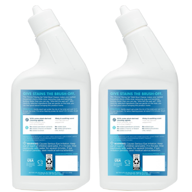 Better Life Toilet Bowl Cleaner, Tea Tree & Peppermint Scent, 24 Fl Oz (2-Pack)